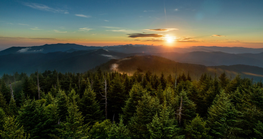 Sunrise over the Appalachian Mountains